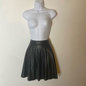 Black pleather skater skirt